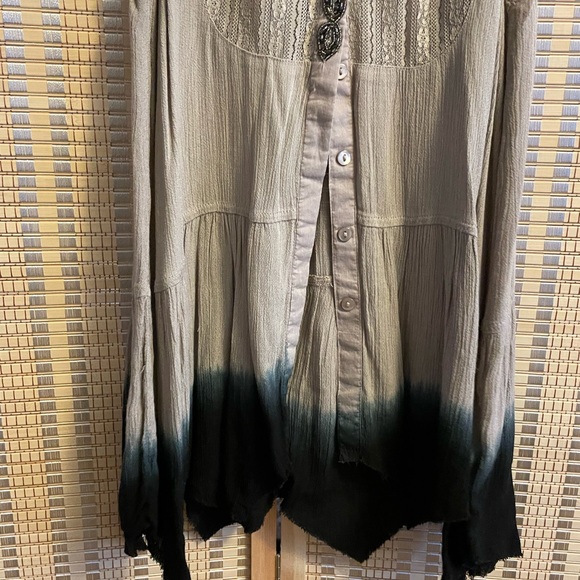 Free People beaded tie die button down tank - Picture 4 of 6